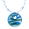 Clear Blue And Green Round Murano Pendant