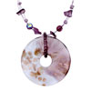 White And Pink Donut Murano Pendant