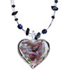 Clear Red Heart Murano Pendant