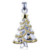 Two Tone Christmas Tree 925 Sterling Silver Pendant