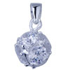 Crystal Studded Ball 925 Sterling Silver Pendant