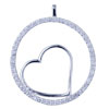 Circle  And Heart 925 Sterling Silver  Pendant 