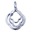 Tirple Concentric Flower  925   Sterling   Silver  Pendant