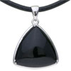 Black Triangle 925  Sterling   Silver   Pendant 