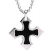Stainless Steel Square Black Cross Pendant