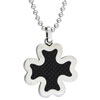 Stainless Steel Black Four Leaf Clover Pendant