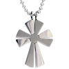 Two Piece Satin And Polished Cross Pendant