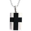 Stainless Steel Rectangular Black Cross Pendant