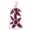 Mother Of Pearl Red Flower Pendant
