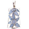 Mother Of Pearl Blue Flower Pendant