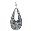Abalone Shell Ellipse Pendant Sterling Silver
