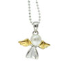 Two Tone Angel Faux Pearl Pendant