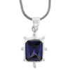 Purple Cz Sterling Silver Pendant