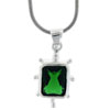 Green Cz Sterling Silver Pendant