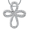 Open Cz Cross Pendant