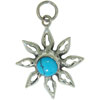 Turquoise Sun  Sterling   Silver   Pendant 