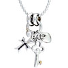 Key Cross Heart Stud Pendant