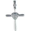 Studded Heart Centered Cross Pendant