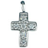 Studded Cz Cross  Pendant 