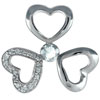 Studded Clover Heart Shape Pendant