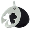 Black Outlined  Clover  Pendant