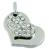 Twin Heart Studded  Pendant 