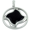 Black Twisted Square Symbol  Pendant 