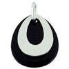 Sterling  Silver  Oval On Black Backdrop Pendant