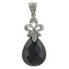 Faux Onyx Flower Droplet Pendant