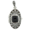 Black Oval Locket  Pendant 