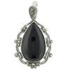 Droplet Faux Onyx Studded Pendant