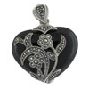 Black Heart Flower Pendant