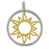 Two Tone Sun In Circle Pendant