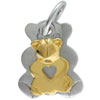 Two Tone Heart Bear Pendant