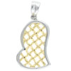 Two Tone Waffle Heart Pendant