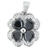 Black Studded Clover Pendant