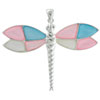 Multicolored Faux Pearl  Dragonfly  Pendant