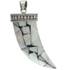 Faux Pearl Shavings Tooth Pendant