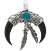 Black Horns Turquoise Pendant