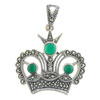 Green Beaded Crown Pendant