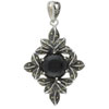 Leaf Decorated Faux Onyx Pendant