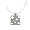 Sterling Silver Square With Cz Stones Pendant