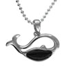 Sterling Silver Black Whale Pendant