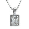 Sterling Silver Square Cz Cushion Pendant