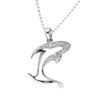 Sterling Silver Cz Whale Pendant