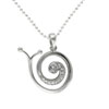 Sterling Silver Cz Snail Pendant