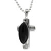 Sterling Silver Faux Onyx Cross Pendant