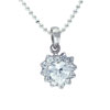 Sterling Silver Heart Cz Baguette Pendant