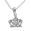 Sterling Silver Royal Cz Crown Pendant