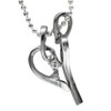  Sterling   Silver  Cz Plant Decoration Pendant